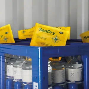 Image d’application sachet déshydratant pour conteneur ThoMar SeaDry Single sur marchandise dans le conteneur