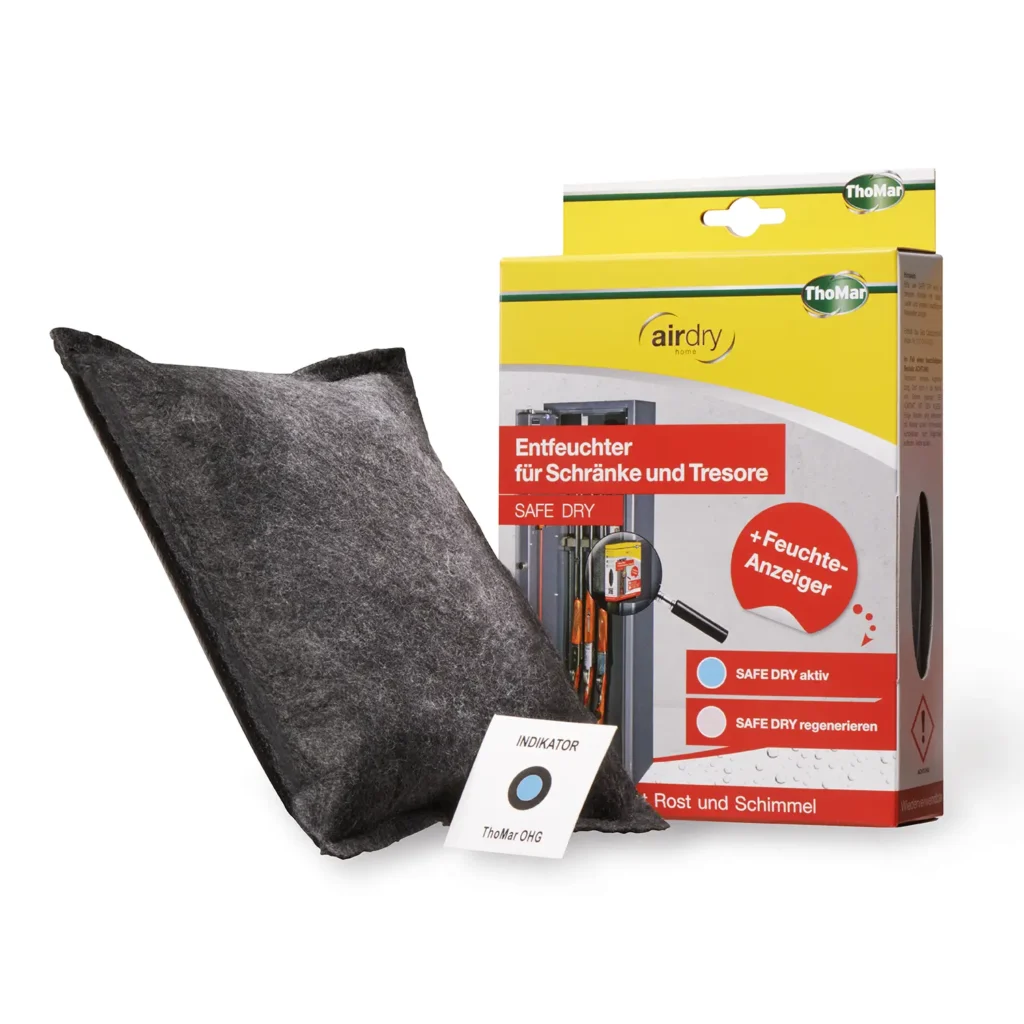 Immagine prodotto ThoMar airdry Safe Dry con confezione prodotto, bustina e scheda indicatore
