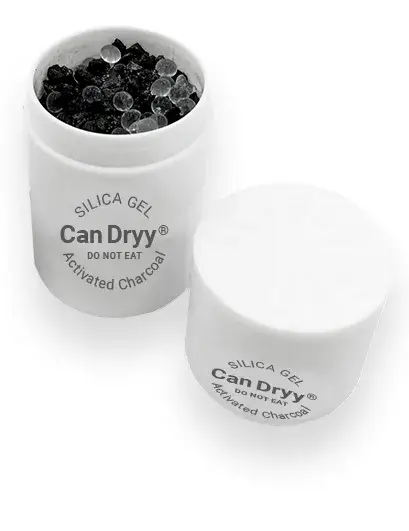 ThoMar CanDryy Deodorizer geopende droogmiddelcanister met actieve kool en silicagel