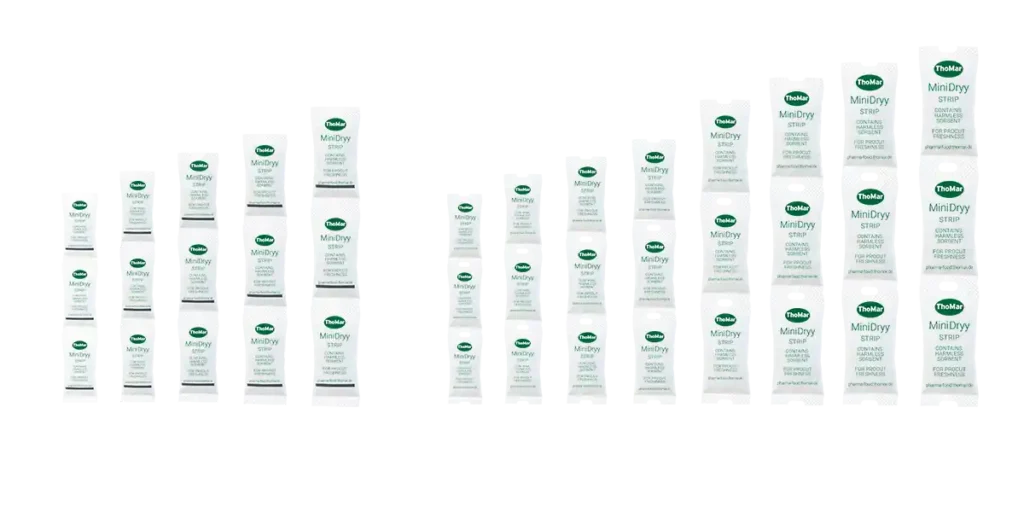 Sacchetti essiccanti MiniDryy Strip per Pharma & Food su bobina in molte grammature