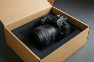 Image thématique d'électronique dans un emballage sans film plastique
