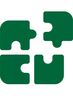 Interlocking puzzle pieces as an icon
