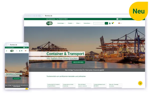 Die neue ThoMar Website im Browser-Fenster, Desktop und Mobile
